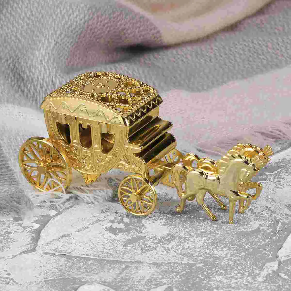 Cajas de recuerdo de carro de boda, Cajas de Regalo de Chocolate, regalos de favores de boda para Eventos de noche y fiestas (dorado)