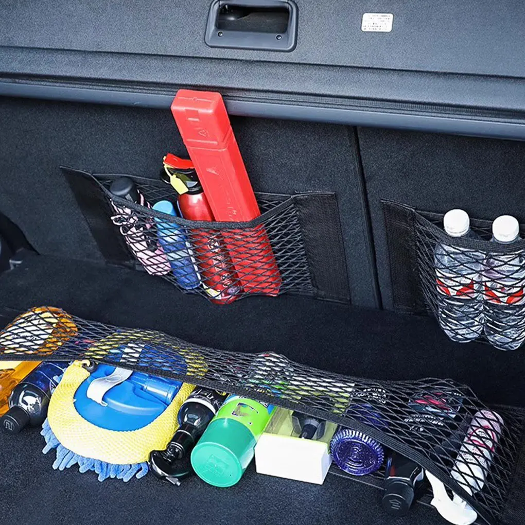 

2set Storage Bag With Strong Widening For Car Seat Supplies Car Trunk Storage Artifact Mesh Bag