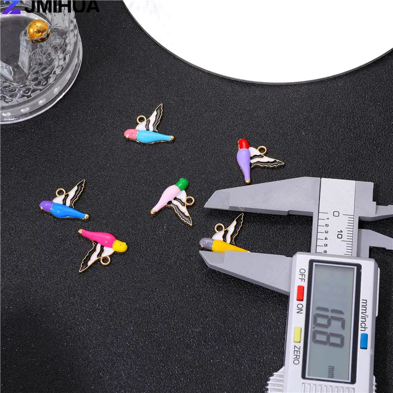 15pcs Enamel Charms Cute Birds Charm Pendant Supplies For DIY Handmade Necklaces Earrings Bracelets Jewelry Making Accessories