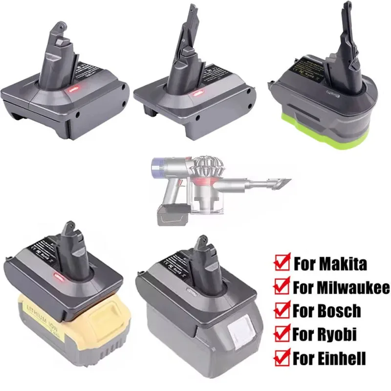 

Battery Adapter Converter For Makita/Dewalt/Milwaukee/Bosch/Ryobi 18V Li-ion Battery To For Dyson V6 V7 V8 Animal Vacuum Cleaner