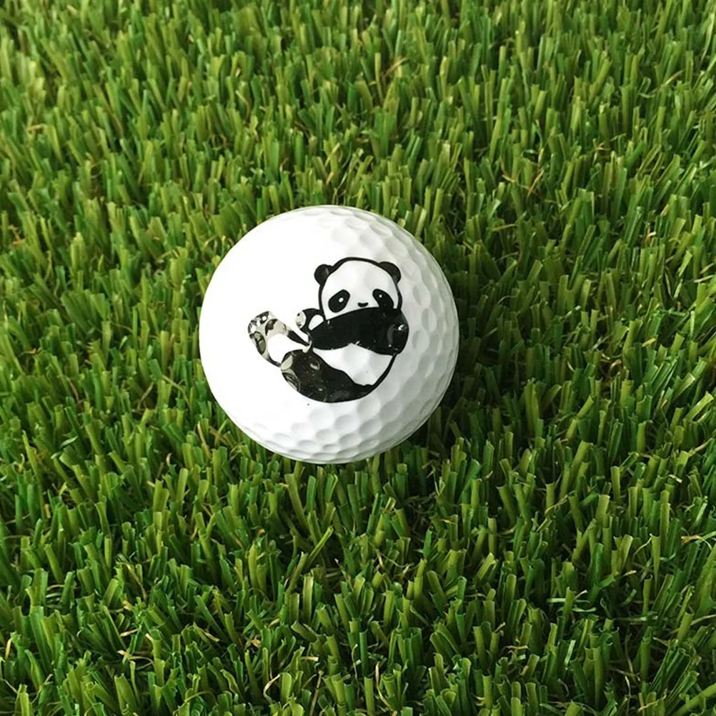 

6pcs Golf Ball Gift Cartoon Panda Pattern Training Ball Soft Lightweight Bright Color Indoor Outdoor Practice Aid For Approach