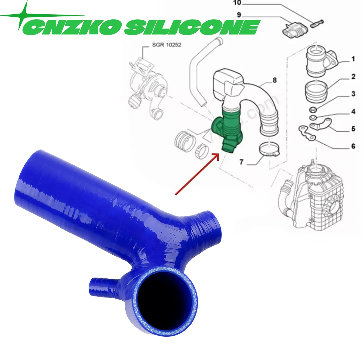 

Силиконовый шланг воздухозаборника для Alfa Romeo 156 1.9 JTD Airbox для турбонаддува, впускной шланг, трубка OEM F1003459, 55181972, 60630540