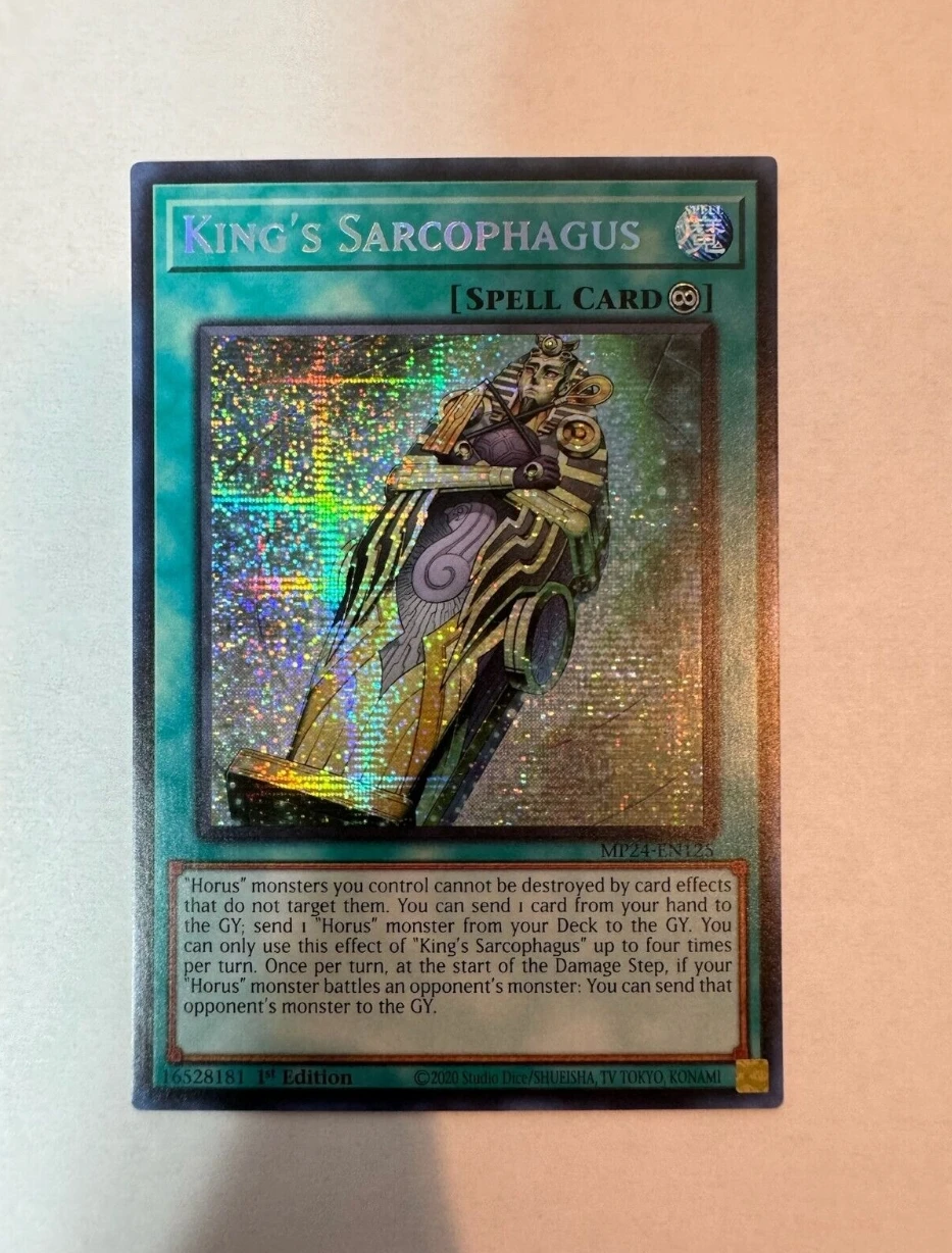 

Yugioh KONAMI Duel Monsters TCG MP24-EN125 King's Sarcophagus Secret Rare English 1st Edition Collection Mint Card