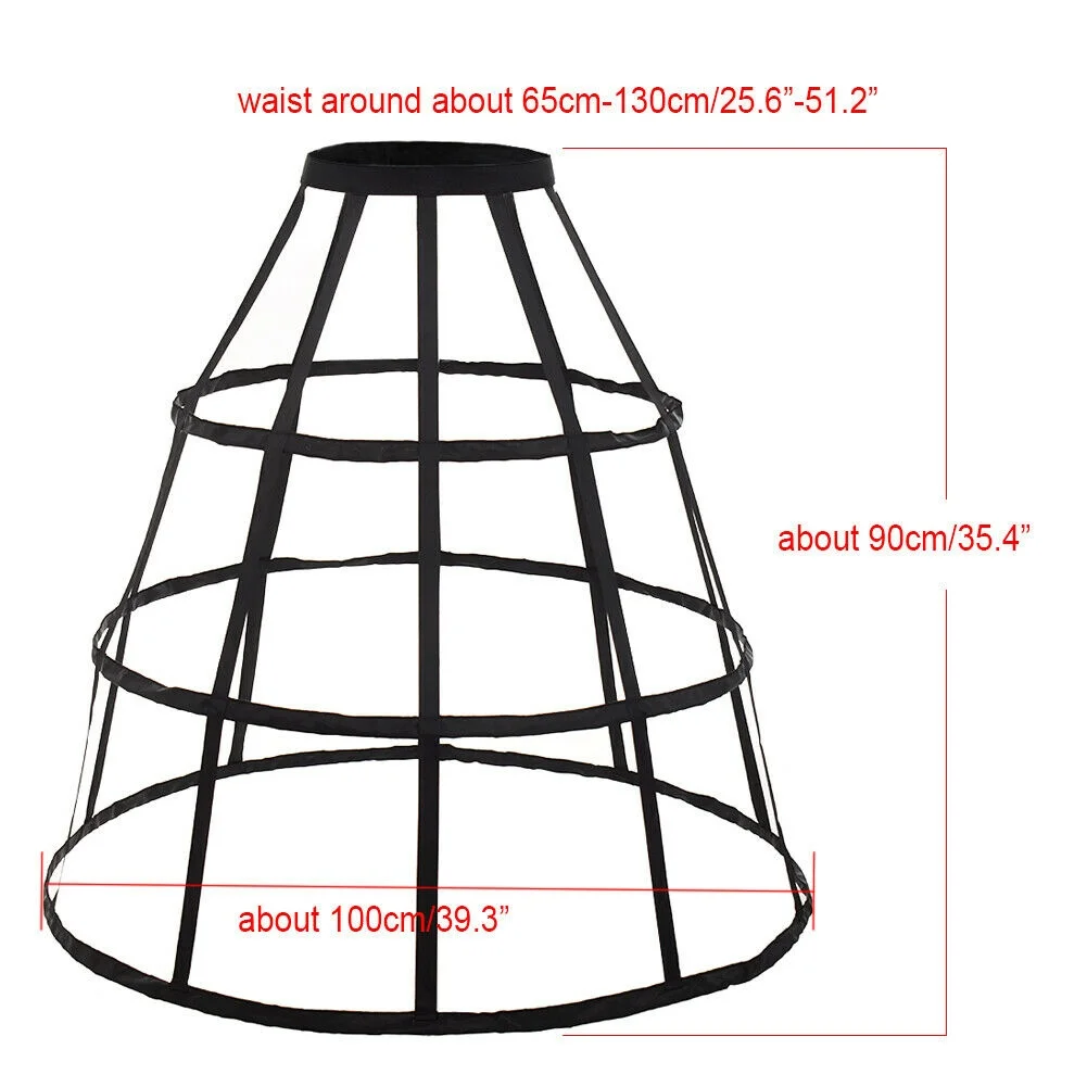 Gaun Wanita 3 Lingkaran Crinoline Rok Pendek Rok Victoria 2 Warna