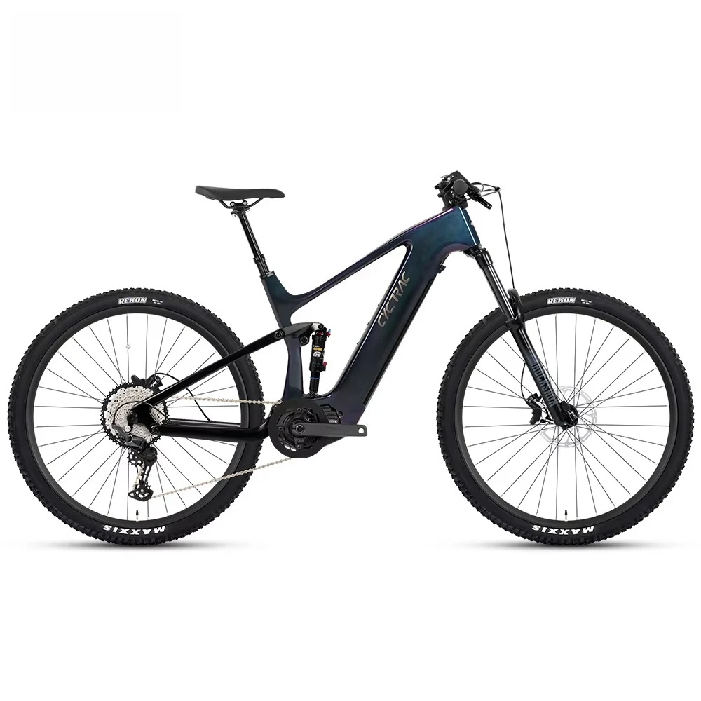 *Ebike Ultra-Light Carbon Fiber EM10 with Full Suspension Electric Bike 500W Mid Motor Electric Mountain Bike  Bicycle
