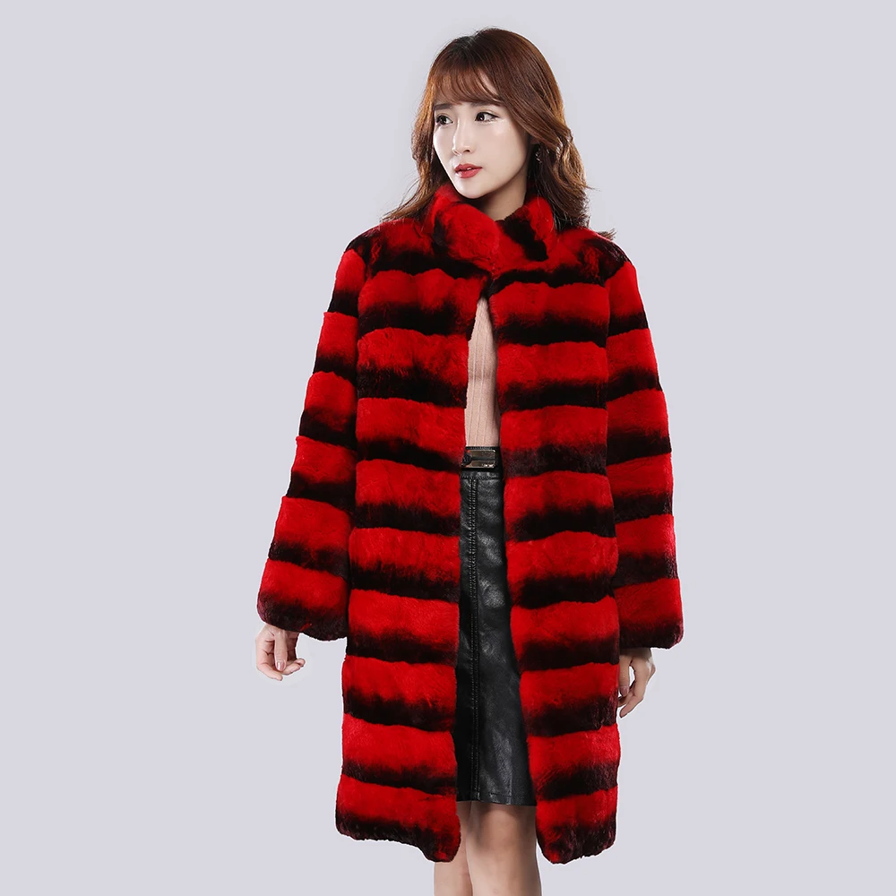 2025 Fashion Import Real Rex Rabbit Fur Coats Women High Quality Winter Warm Thick Natural Rabbit Fur Jackets Female Oversize