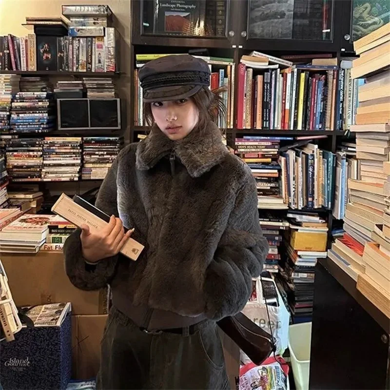 

Высококачественная женская куртка для защиты окружающей среды, пальто Мао Мао, женская зимняя новинка 2025 года, теплая верхняя одежда с воротником-стойкой, короткая верхняя одежда