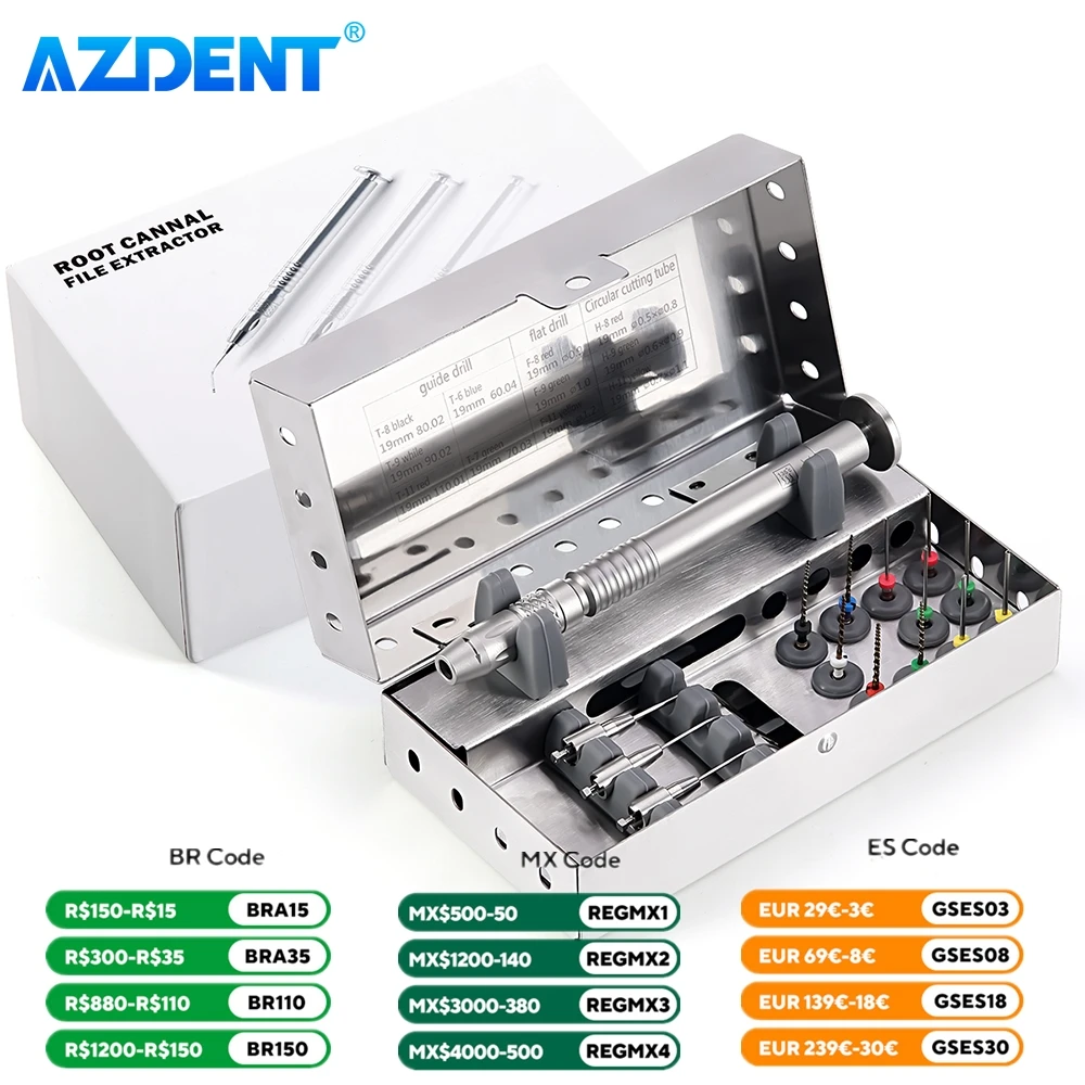 Zestaw do usuwania pilników endodontycznych AZDENT Broken File Extractor Endo Przyrząd do usuwania kanałów korzeniowych Narzędzie do kliniki