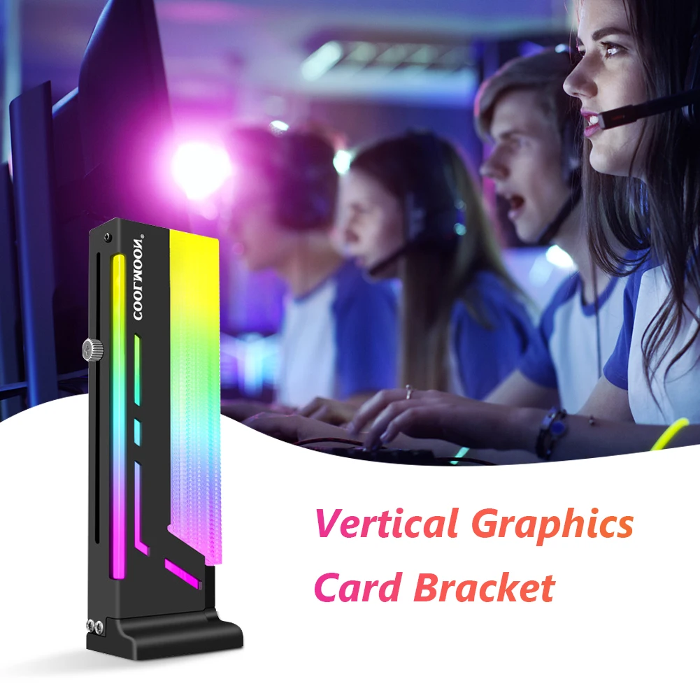 Staffa Supporto GPU Con Cristalli Squamosi E LED ARGB - Regolabile Per Schede Grafiche 5V 3PIN/4PIN