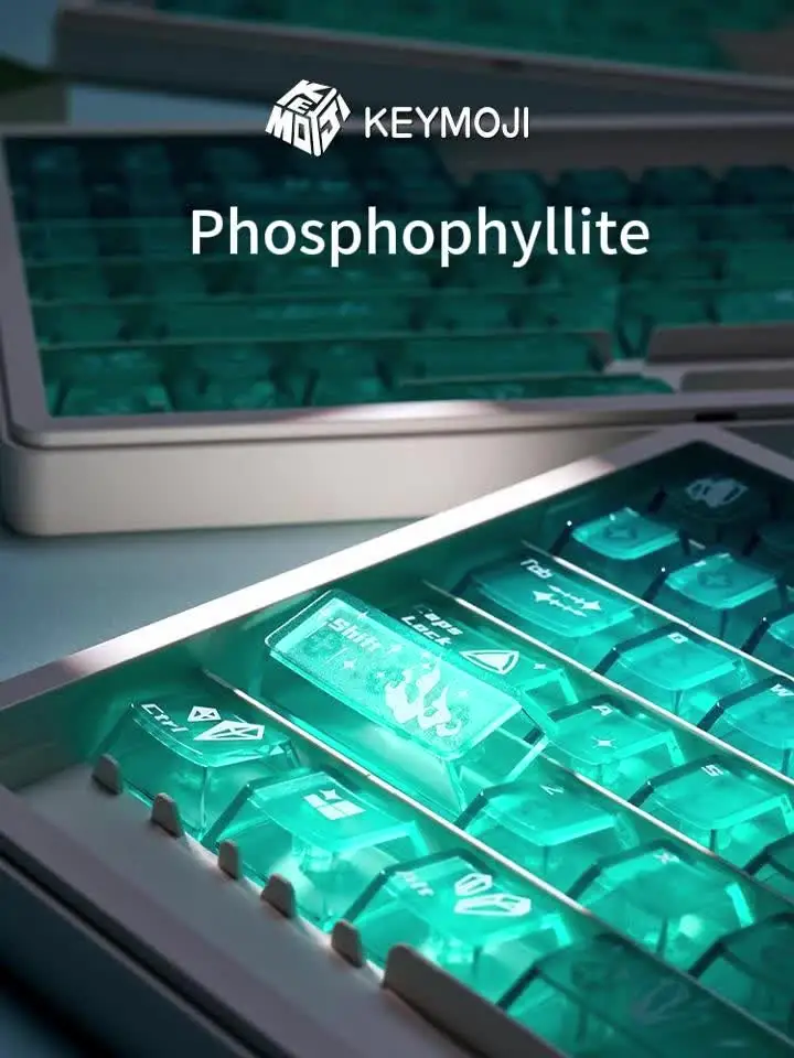 KEYMOJI Gem Series Phosphophyllite Gradiant Clear Keycap Set