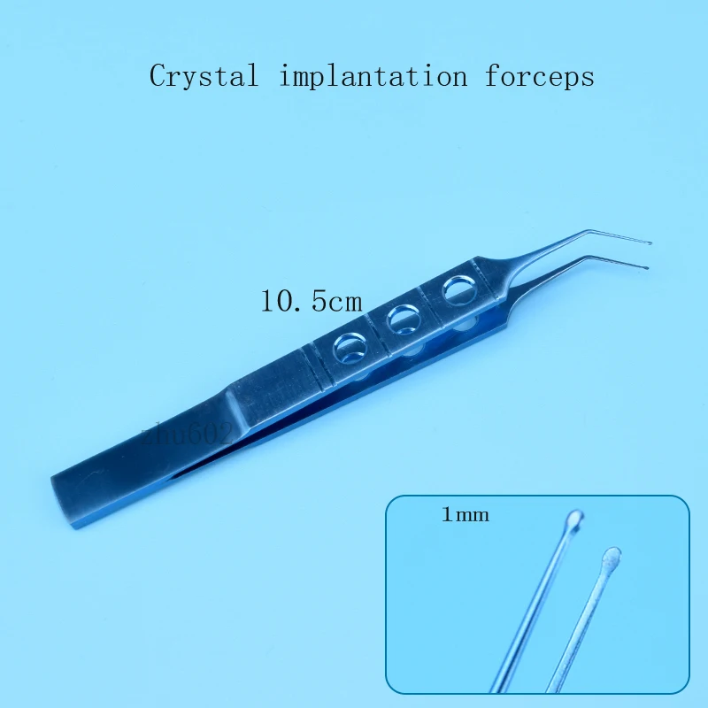 Instrumentos microcirúrgicos oftálmicos, Crystal Substituição Forceps para Cirurgia Plástica Cosmética, Punho plano, Cabeça redonda, Pato