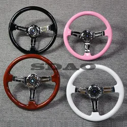 Car Modification 13 Inch Sports Racing Steering Wheel Leather Personalize Game Console Steering Wheel Accessories Universal