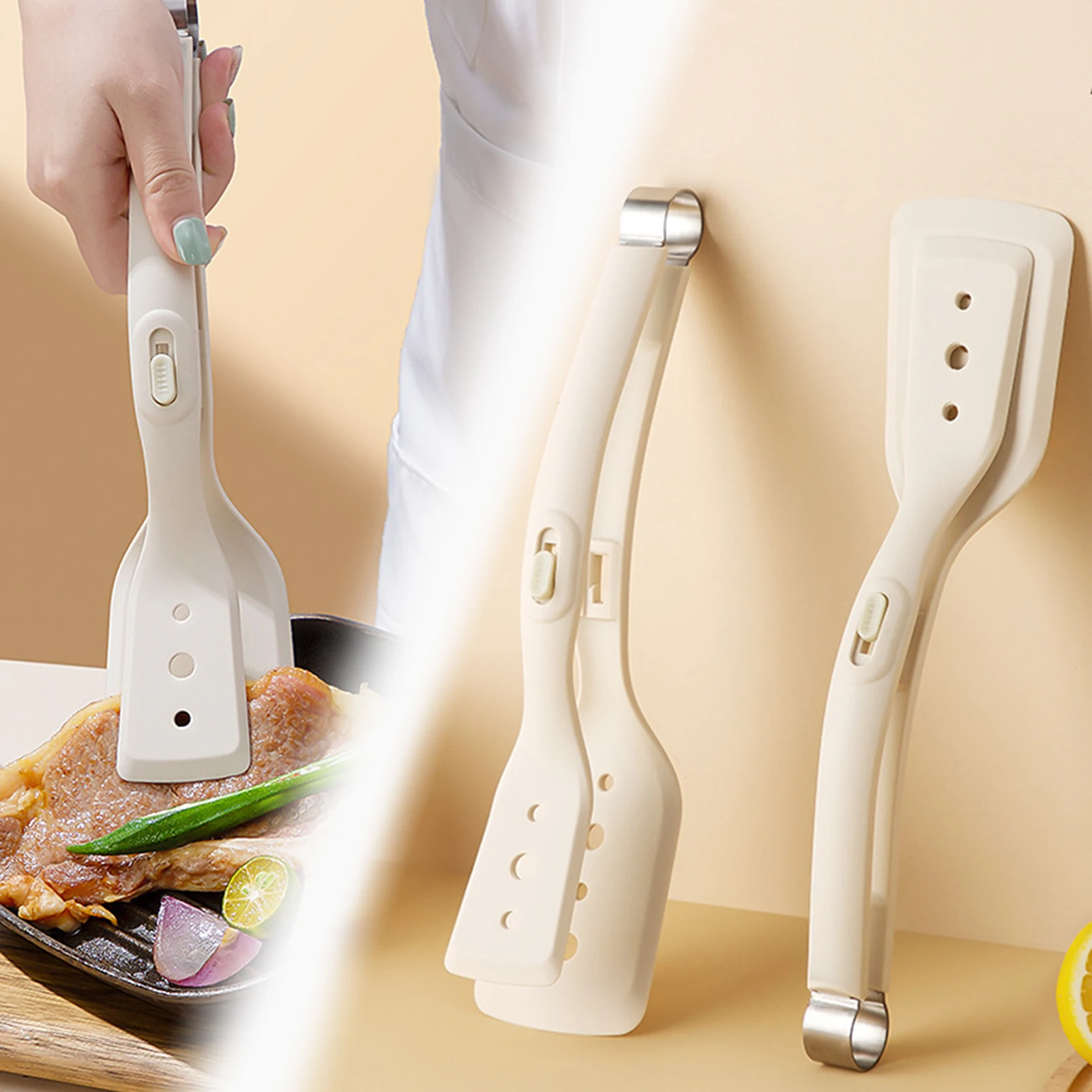 Silicone Kitchen Tongs For Cooking, With Long Handle Food Grade Spatula For Restaurant