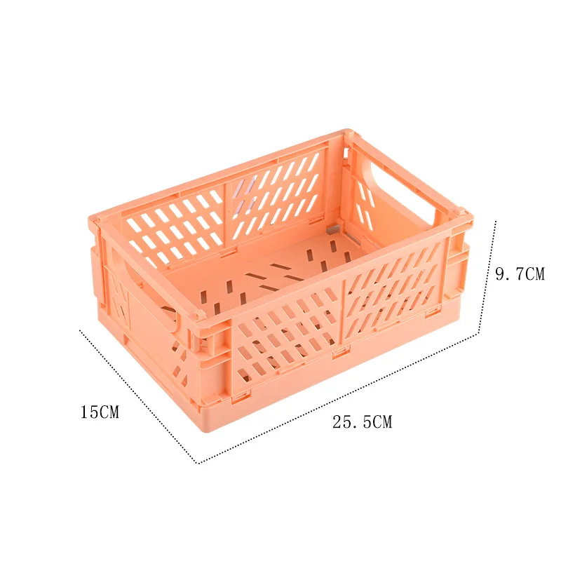 Large folding plastic storage box student stationery folding storage basket cosmetic jewelry toy storage basket portable