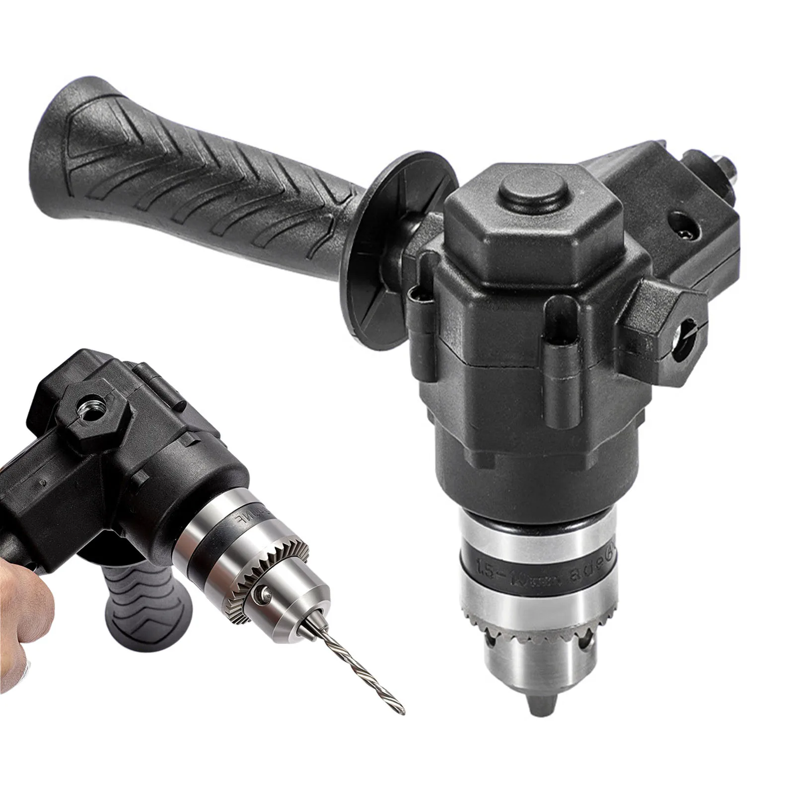 

Портативный 90° ° Трехкулачковый патрон, угловой адаптер для ударной дрели, угловой удлинитель, патрон, адаптер для дрели для аксессуаров для инструментов