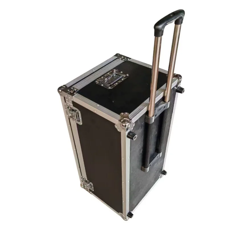 24-Inch Black Aluminum Alloy Photographic Equipment Trolley Case Instrument and Equipment Storage Box Durable Portable Toolbox