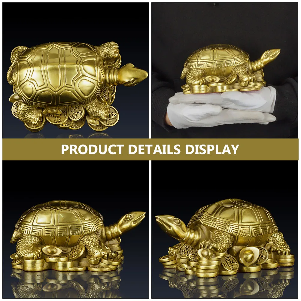 

1Pc Auspicious Decorative Tortoise Model Brassware Handicraft Adornment for Wealth and Longevity