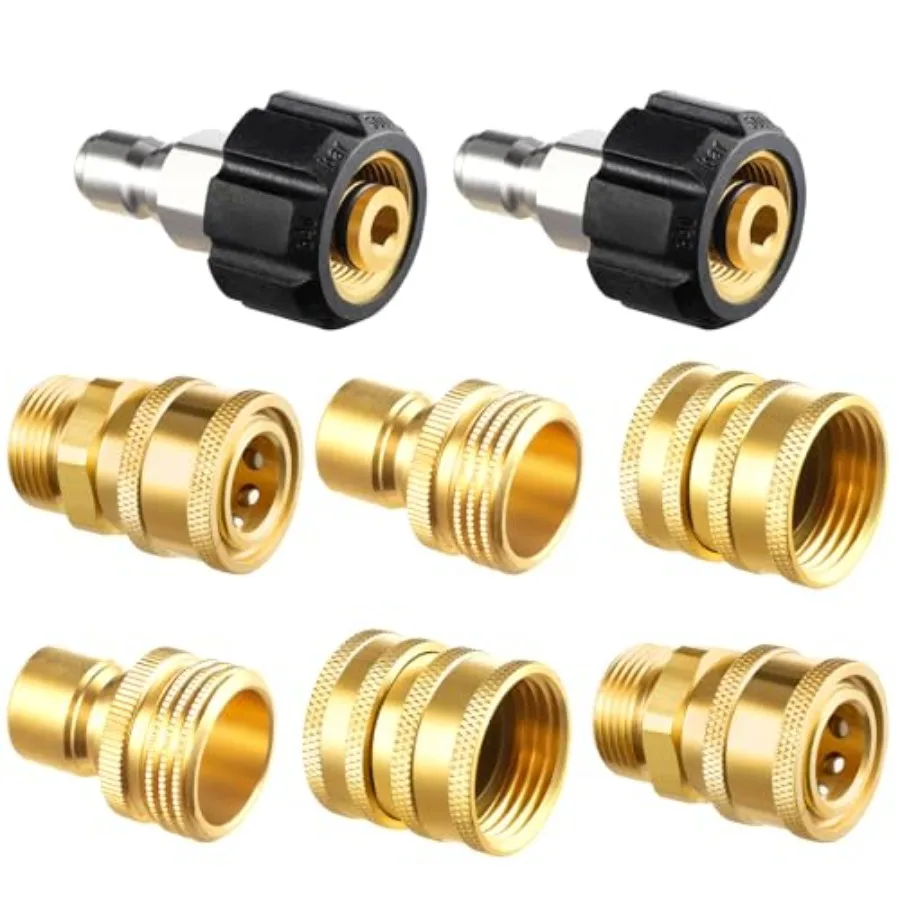 Prure Washer Adapter Set, Quick Disconnect Kit, M22 14 mm Quick Connect Swivel to 3/8'' Quick Connect Fittings, 3/4