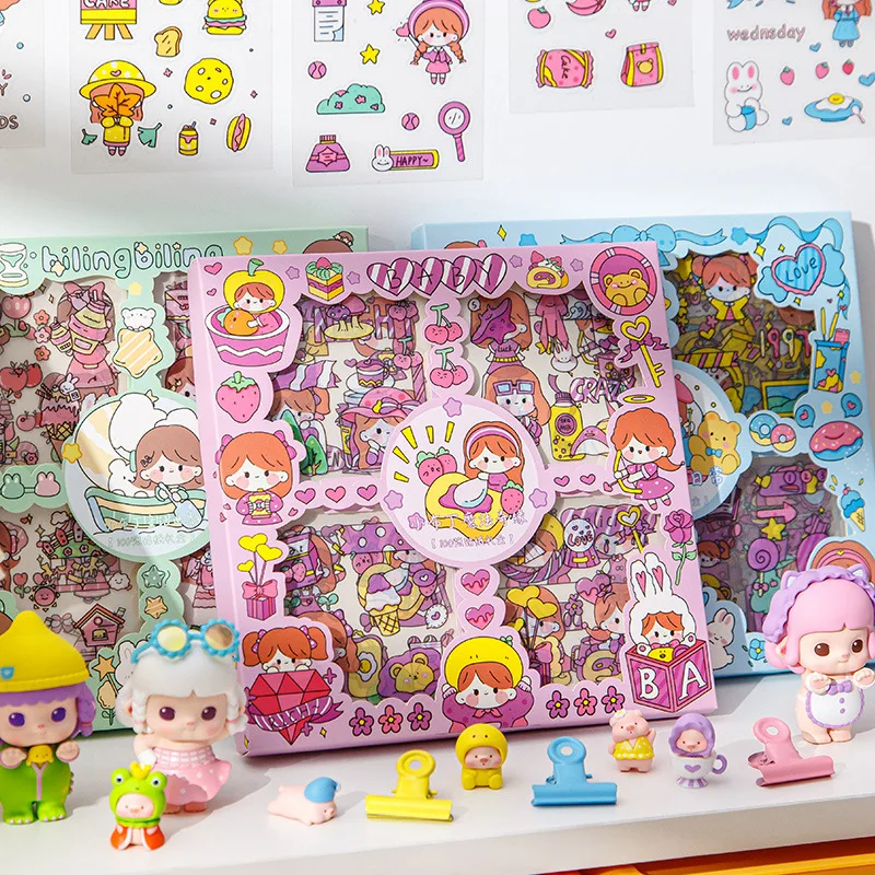 100 Cute Girl Heart Hand Book Stickers, Children's Water Cup Stickers, Hand Book Stickers, Material Stickers, Waterproof