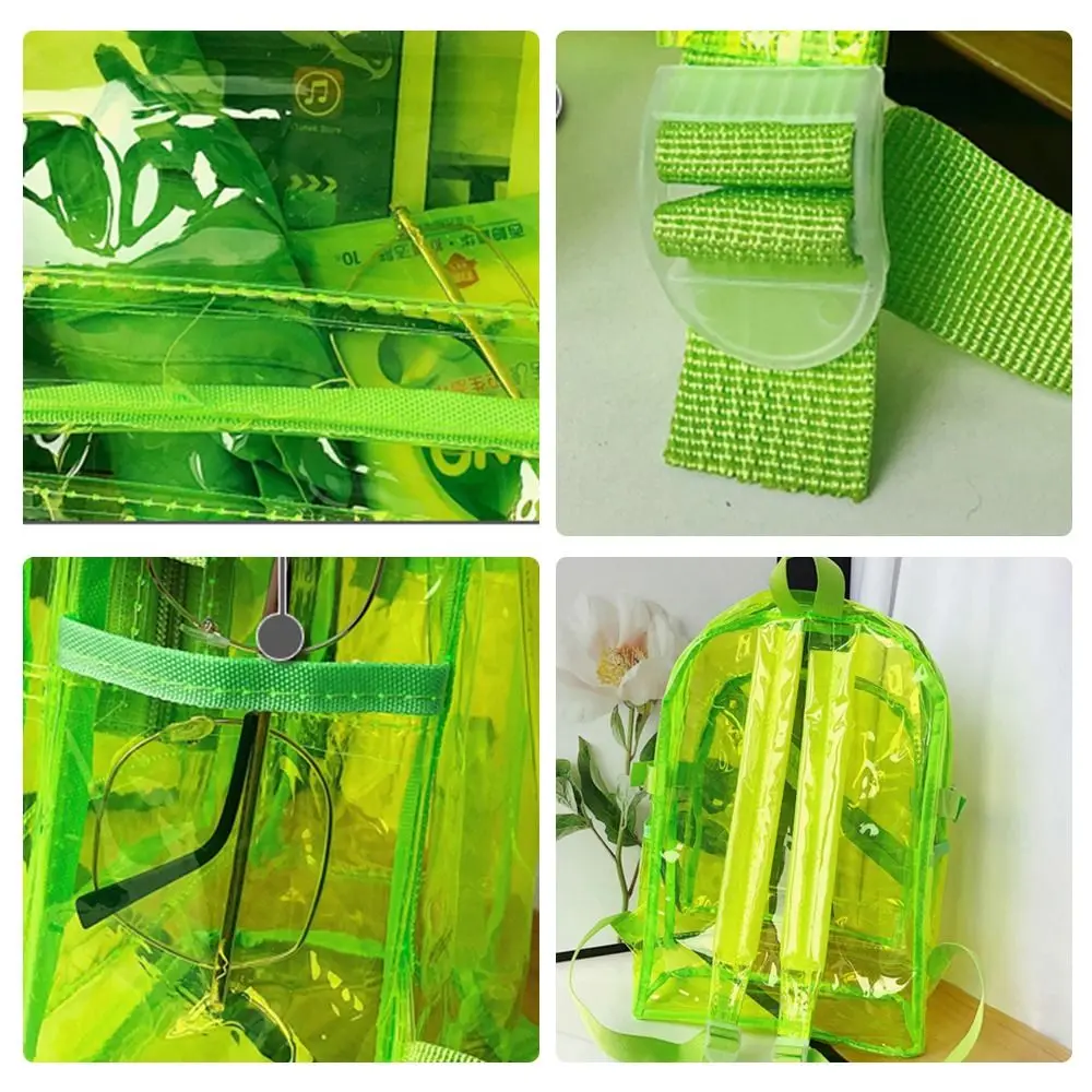 Candy Color Transparent PVC Backpack Women Schoolbag Korean Version Female Spring Summer School Bag Jelly School Bag