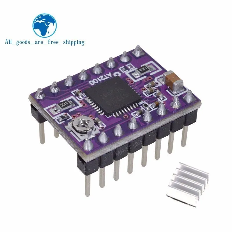 TZT AT2100 Stepstick Stepper Motor Driver Module instead TMC2100 TMC2208 With Heat Sink Super Silent For 3D Printing Motherboard