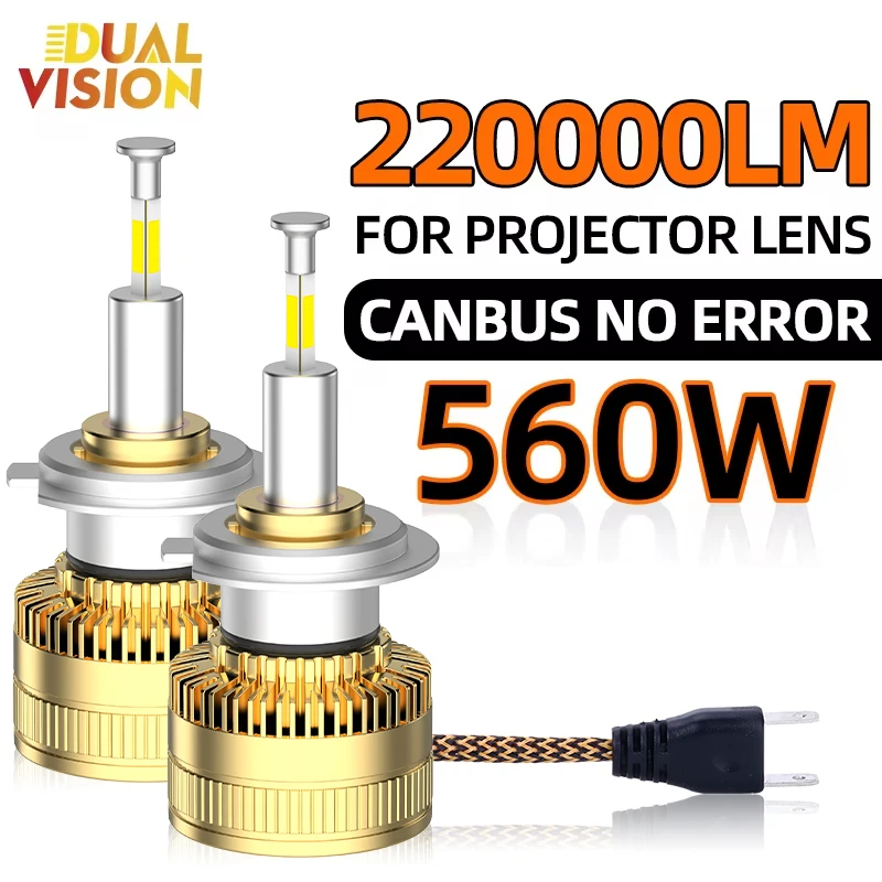 

360 H4 LED Canbus 220000LM 560W Car Headlight LED H7 H11 H8 H1 HB3 9005 HB4 9006 9012 HIR2 H9 Turbo Auto Lamp For Projector Lens