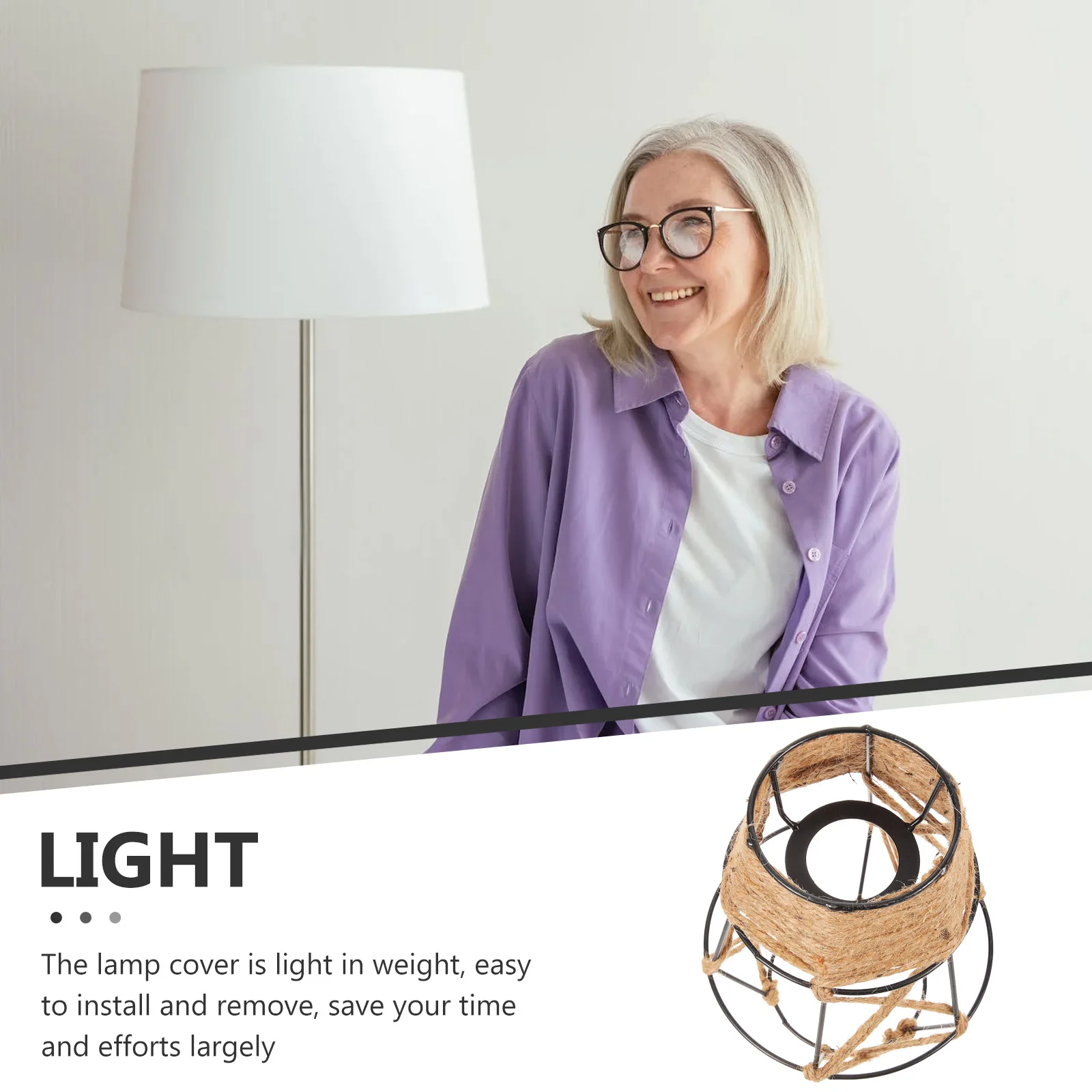 

Pendant Lamp Shade Woven Rustic Design for Home Decor Easy to Install No Burrs Long Time Use Lamp Shades Lampshade Replacement