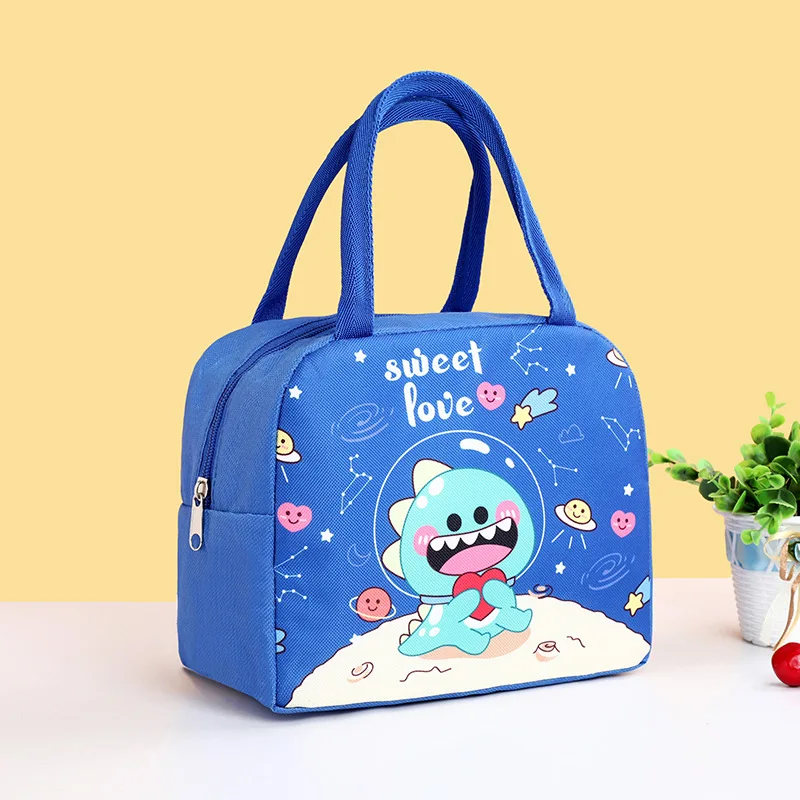 Cartoon Lunch  Bag Children\'s Portable Insulated  Bag Aluminum Foil Large Capacity Office Worker Student Portable Lunch Box Bag