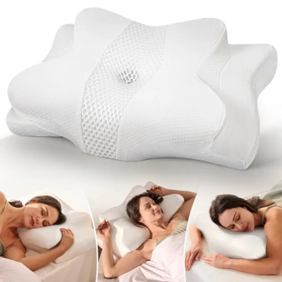

True Cooling Cervical Neck Pillow for Pain Relief Ergonomic Side Sleeper Pillow for Neck Support Odorless Orthopedic Contour Me
