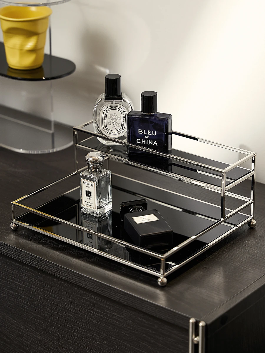 

Современный акриловый настольный органайзер elf Bla Luxury с двойным слоем для хранения косметики, парфюмерии и средств по уходу за кожей