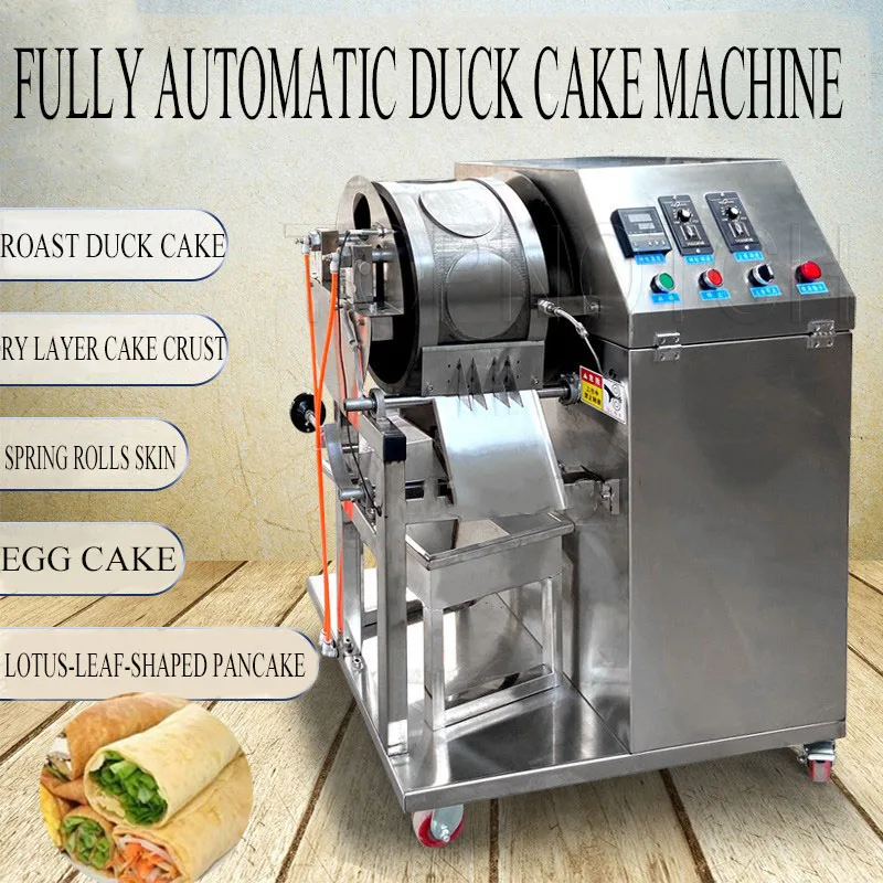 Automatic Pancake Machine Crepe Maker Heated Dough Press Pie Roti Arabic Bread Cake Making Machine