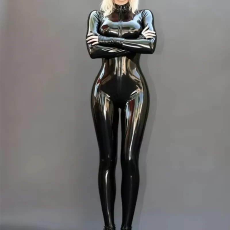 Latex Rubber Gummi uniform Catsuit Romper Mode Pak Cosplay Tailored 0.4MM Maskerade