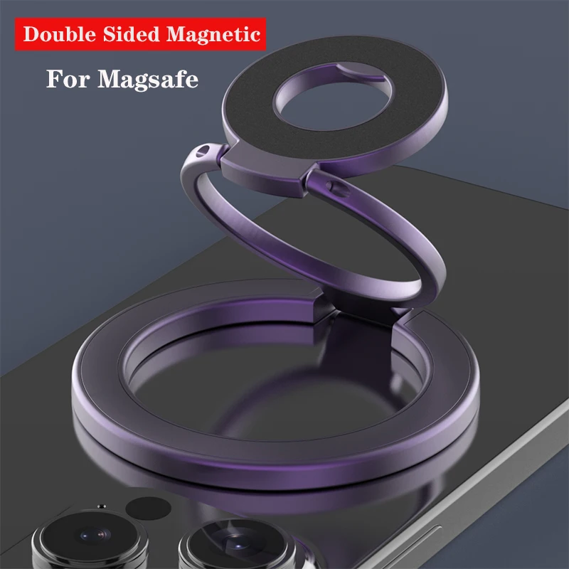 

Двусторонний магнитный держатель-кольцо для телефона для iPhone 11 12 13 14 15 16 17 Pro Max Plus, совместимый с MagSafe, портативный складной держатель для телефона