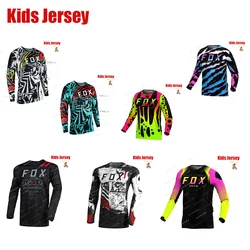 BAT FOX-Mountain Enduro Jersey para crianças, MTB camisas, Downhill Jersey, Motocross, Offroad, DH bicicleta t-shirt, motocicleta infantil Jersey