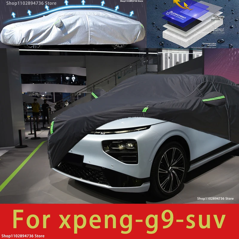 

For Xpeng G9 Fit Outdoor Protection Car Covers Snow Cover Sunshade Waterproof Dustproof Exterior black car cover