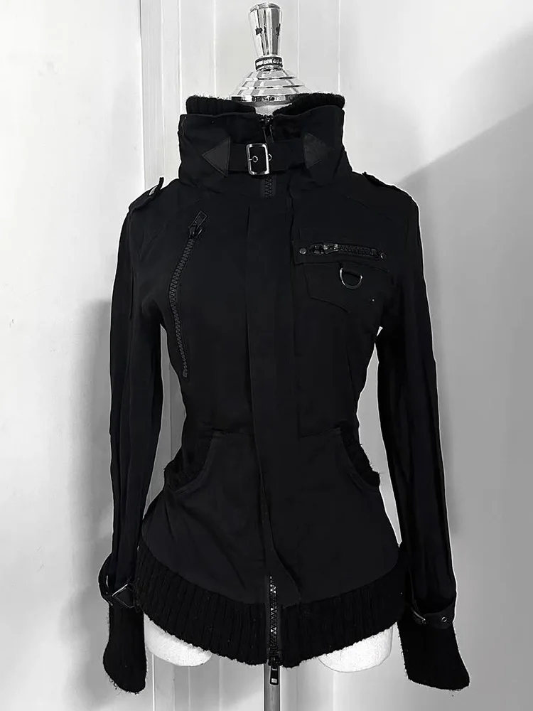 Original American Retro Bla Sweatirt Jaet Y2K Faion Design Versatile Unique Top Autumn Season Women's ort Outerwear