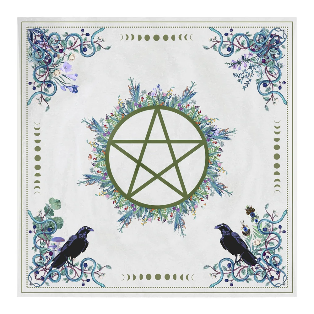 Pentagrama tarô pano e bolsa conjunto mantel para tarô toalha de mesa altar pagão meditação espiritual bruxa deck tapete tarô panos