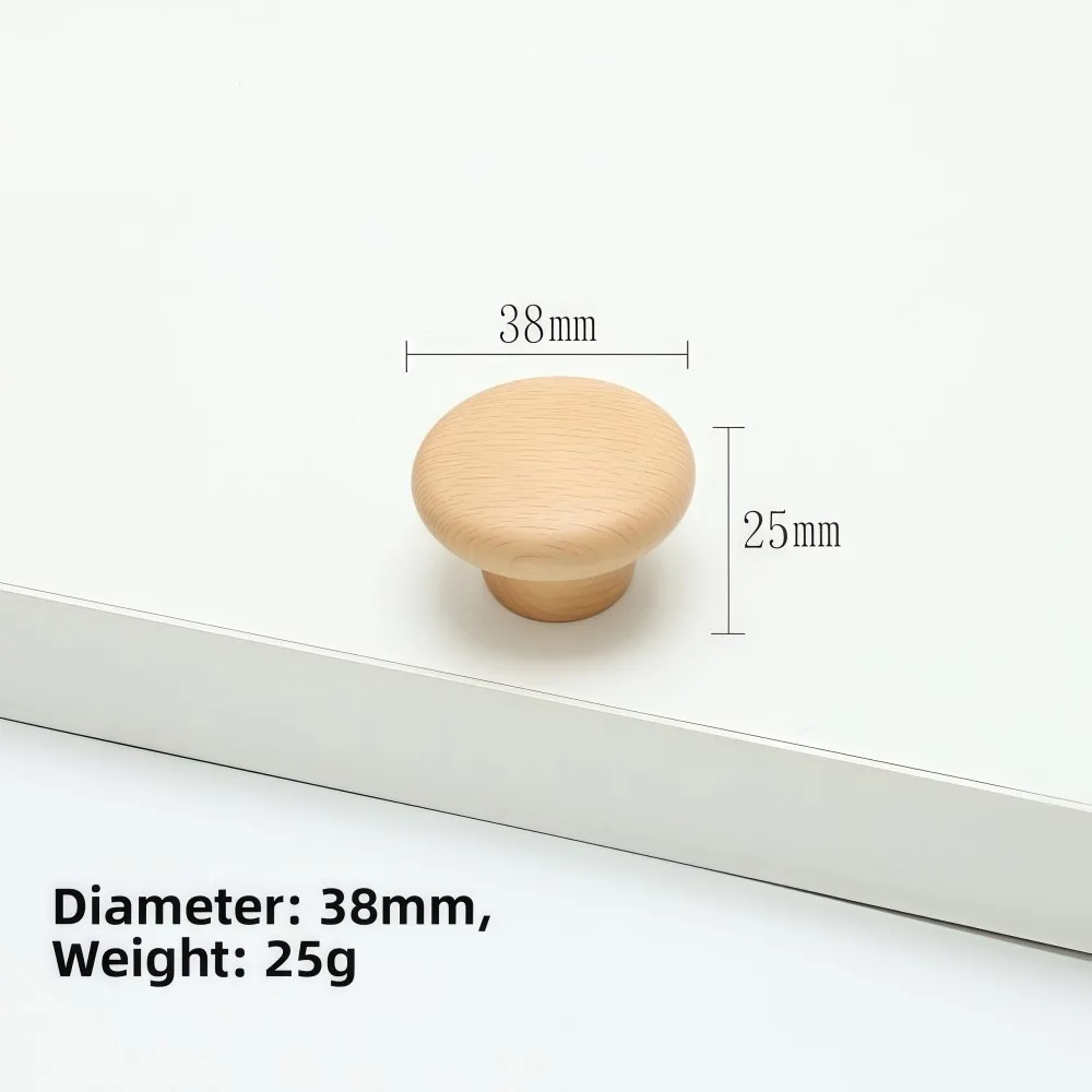 Nordic Style Cabinet Knob Handle Solid Wood Wooden Wardrobe Drawer Handles Round Square Lockers Knob Handle Cabinet Doors