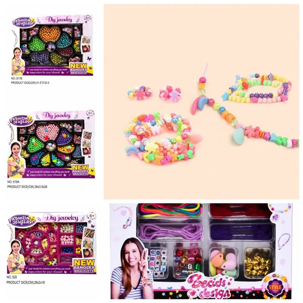 Manik-manik kecil manik-manik Pop Snap Bead massal manik-manik silikon membuat gelang Kit plastik bunga budidaya Puzzle mainan