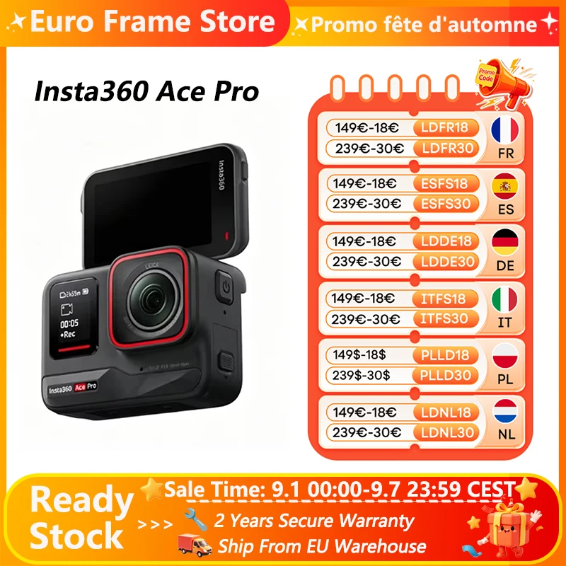 【Envío desde Francia】Cámara de acción Insta360 Ace Pro con sensor Leica de 1/1.…