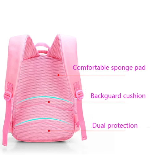 Imagen 2 del producto Mochila rosa de gato para niños y niñas, bolso escolar con lazo, mochila de dibujos animados, bonita mochila de princesa para guardería, escuela primaria