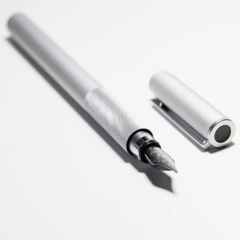free-shipping-japanese-stationery-new-muji-all-aluminum-fountain-pen-lightweight-craft-pocket-pen-travel-contact-writing-smooth