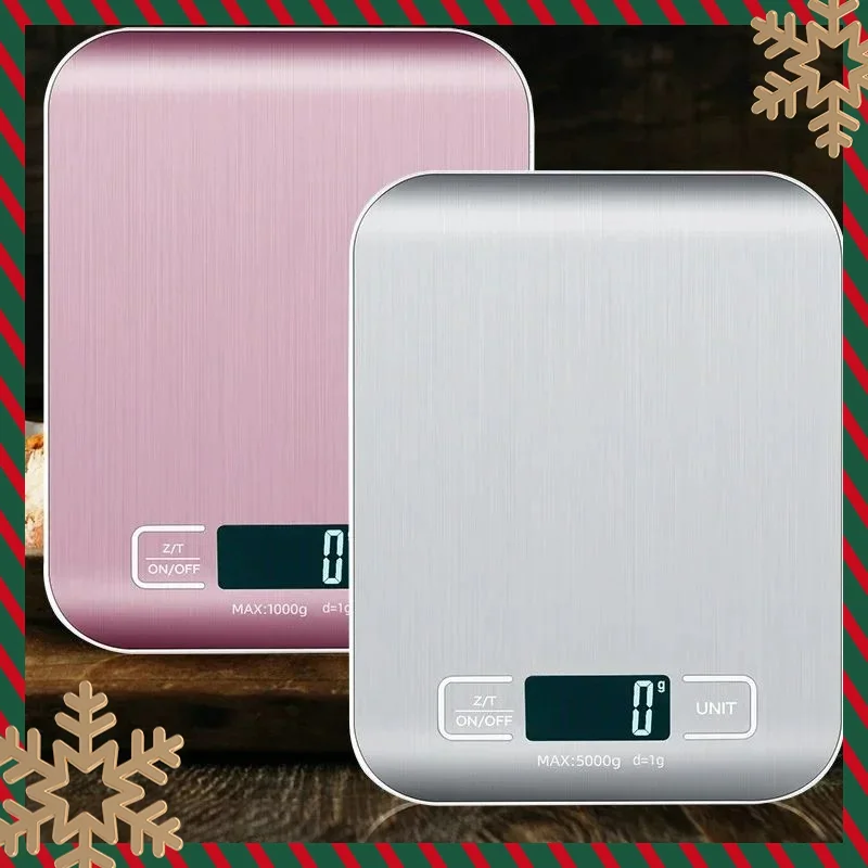 

10KG/5Kg Rechargeable Kitchen Scale LCD Display Stainless Steel Electronic Scales Home Jewelry Food Snacks Weighing Baking Tools