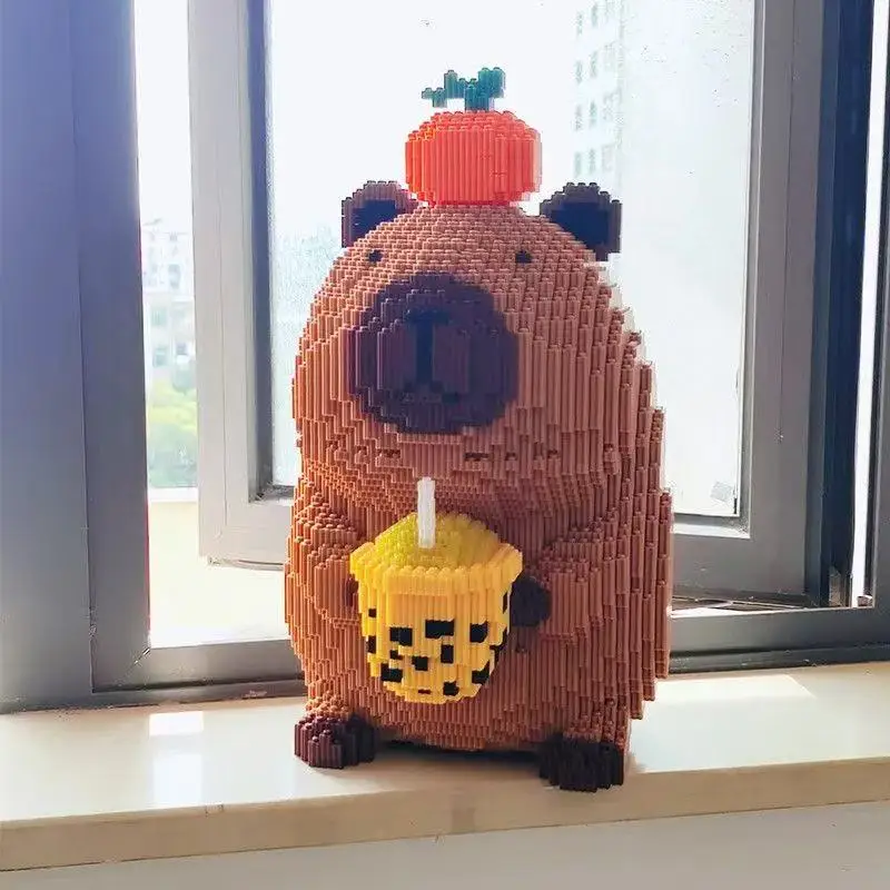 3836 قطعة من ألعاب كاريبارا الكرتونية لشاي البرسيمون اللطيفة، بلاستيك، لغز تجميع النماذج، مناسبة لتزيين الحفلات والغرفة #1