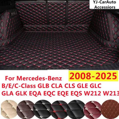 YJ 자동차 트렁크 매트 풀 세트 메르세데스-벤츠 B/E/C 클래스 GLB CLA CLS GLE GLC GLA GLK EQA EQC EQE EQS 후면 카고 라이너에 맞춤 맞춤