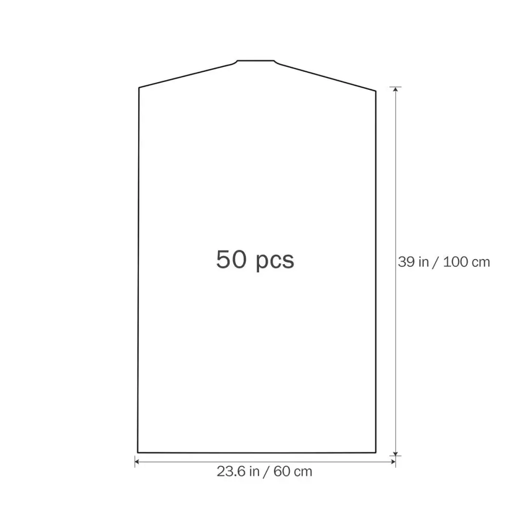 10/50/100 Uds. Fundas de plástico transparente para ropa, cubiertas impermeables a prueba de polvo, bolsas limpiadoras, 100x60cm, Protector de traje