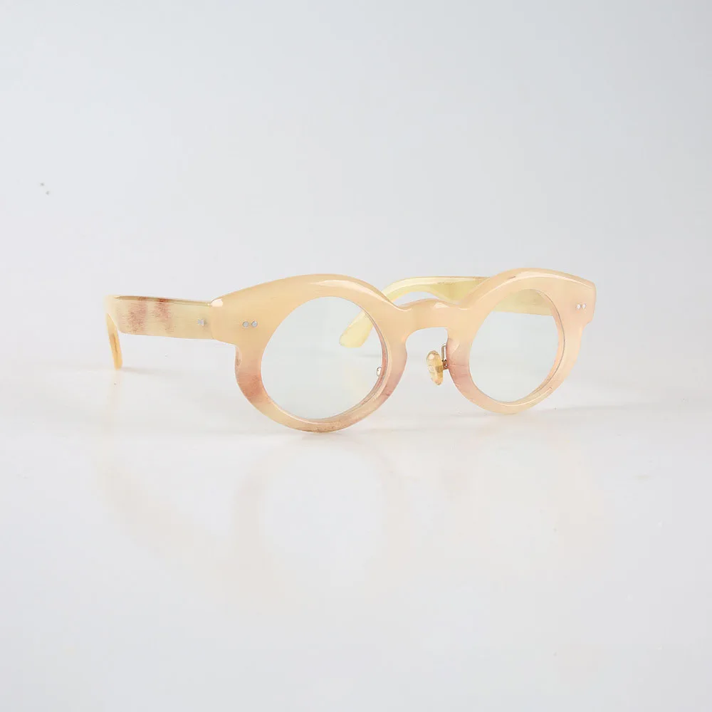 Eyeglass Frames Unique Irregular Vintage Optical Eyeglasses Retro Thick Handmade Honey Horn Prescription Man's Glasses Frames