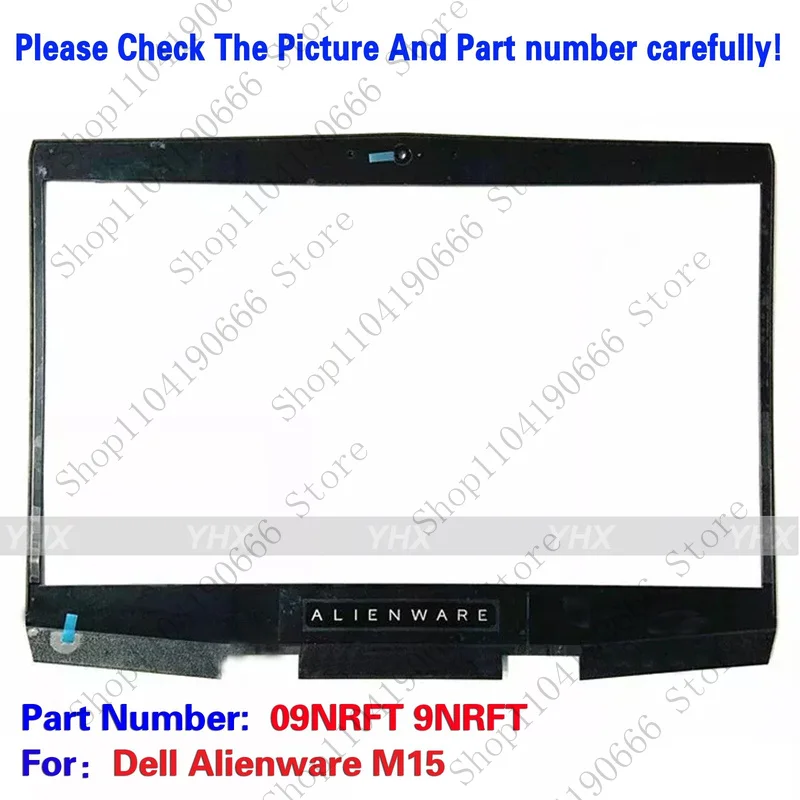 ノートブックコンピュータコンポーネント-dell-alienware-m15-lcd-ベゼルフロントフレームスクリーンカバー-09nrft-9nrft-用。