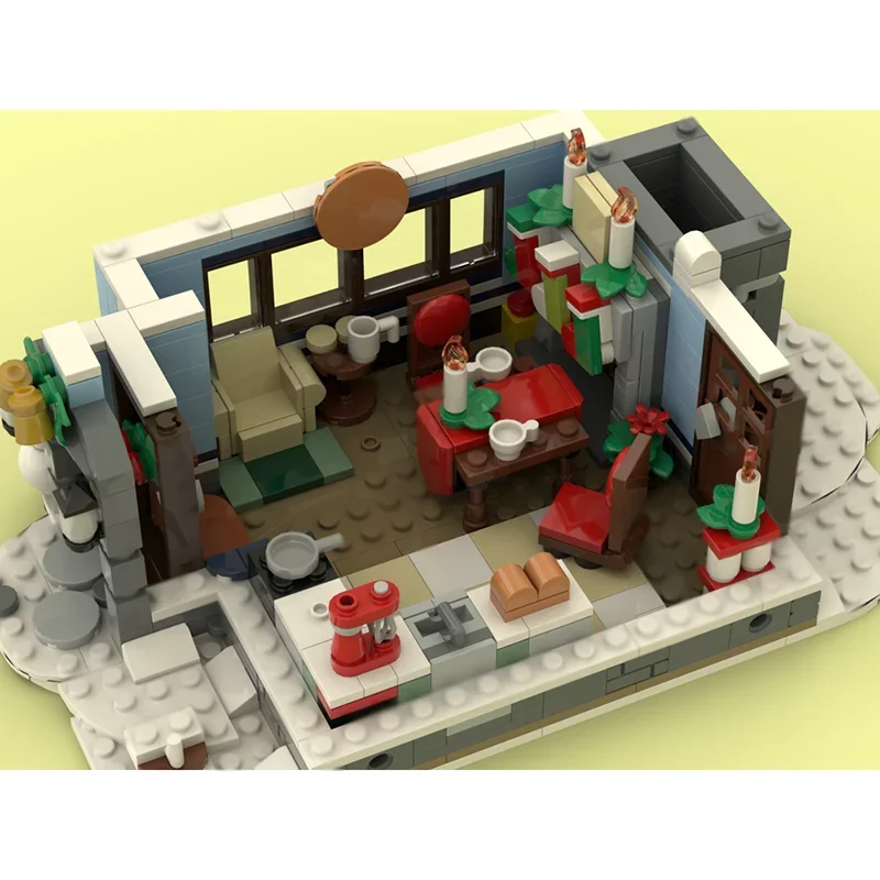Moc Bausteine Winter Kabine Technologie Modulare Ziegel Modell Geschenke Weihnachten Spielzeug DIY Sets Montage