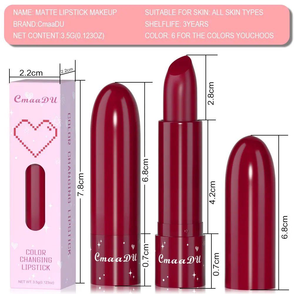 CmaaDu High Quality Jelly Lipstick Temperature Change Moisturizer Flower Lipglaze Lasting Lip Balm Magic Color Change Lips Gloss